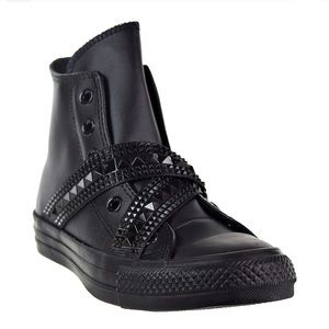 NEW Converse black stud leather high top size 6.5